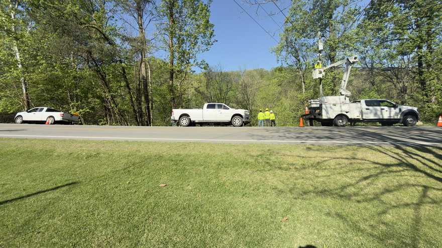 On-site setup along the highway